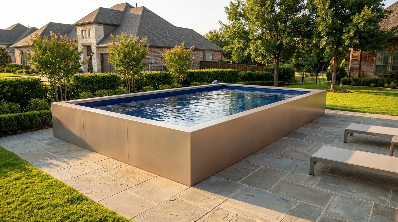 16 x 24 Champagne Mist Deep Sea Blue Architectural Pool