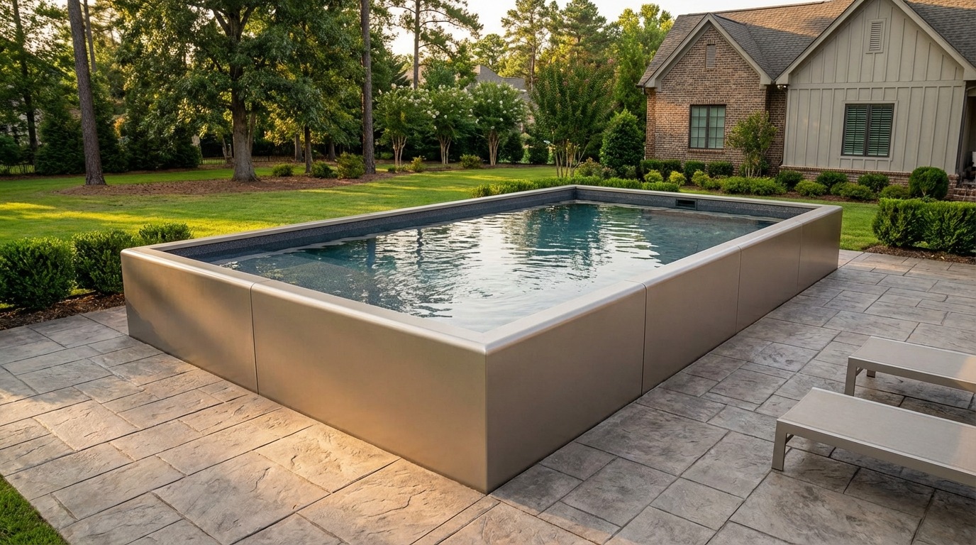 16 x 24 Champagne Mist Titanium Stone Architectural Pool