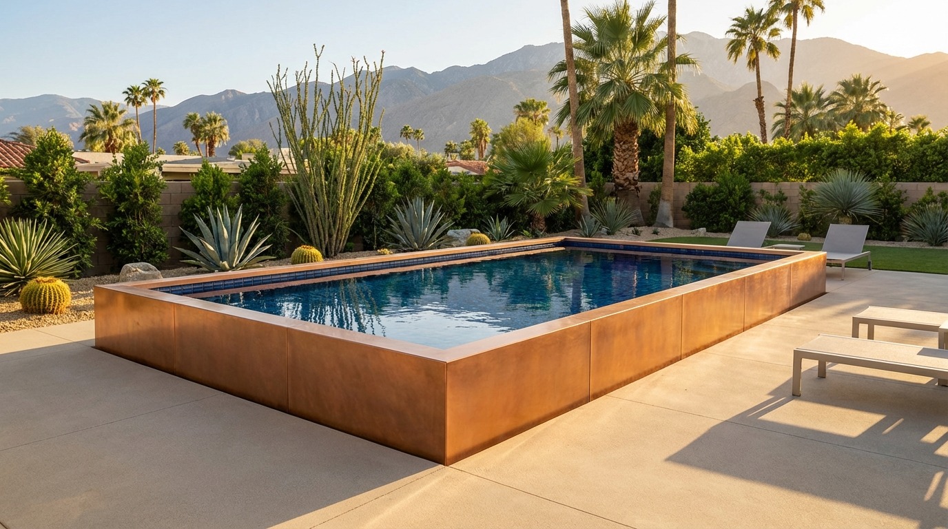 16 x 24 Espresso Copper Black Sapphire Architectural Pool