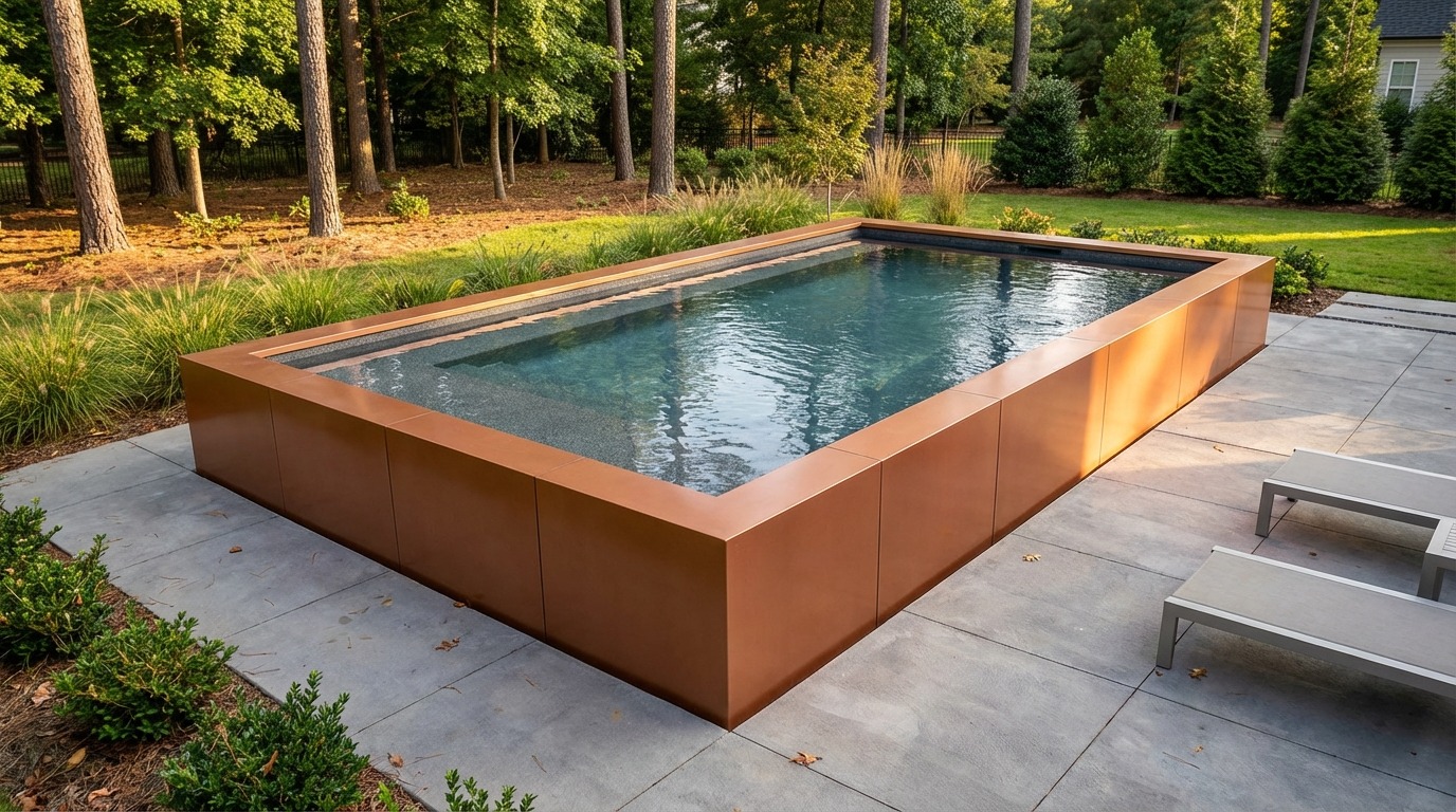 16 x 24 Espresso Copper Titanium Stone Architectural Pool