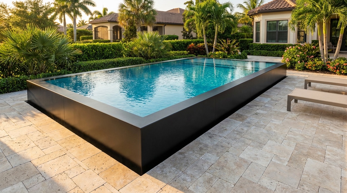 16 x 24 Midnight Black Blue Topaz Architectural Pool