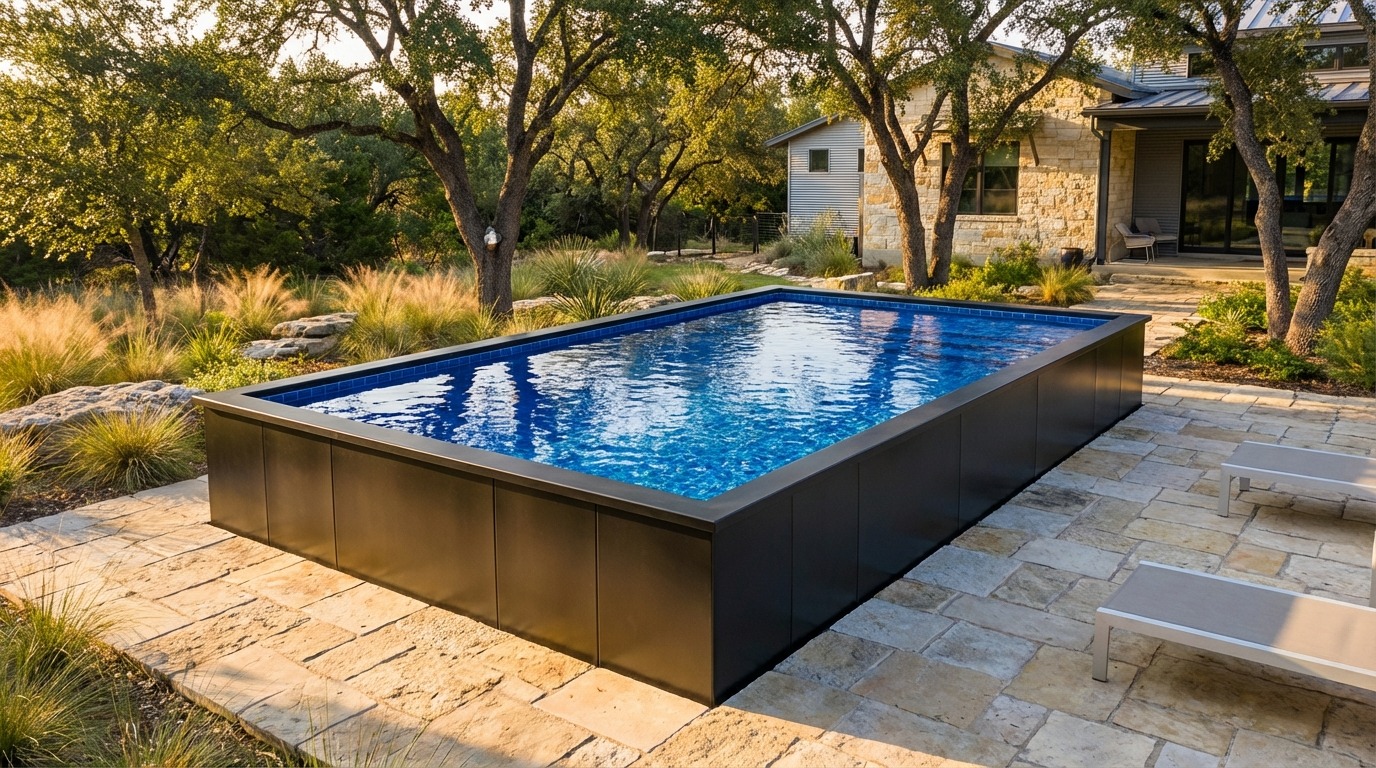 16 x 24 Midnight Black Blue Matrix Architectural Pool