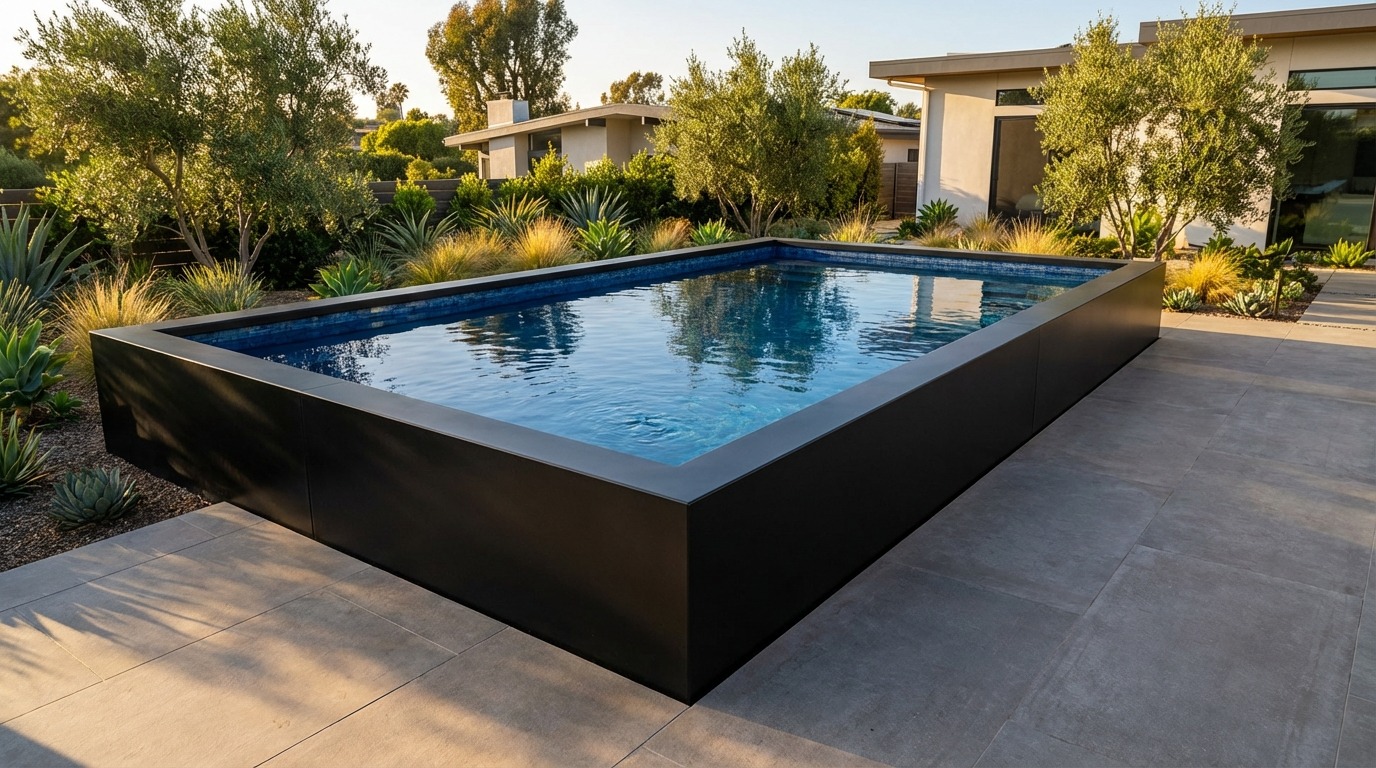 16 x 24 Midnight Black Mystic Blue Architectural Pool