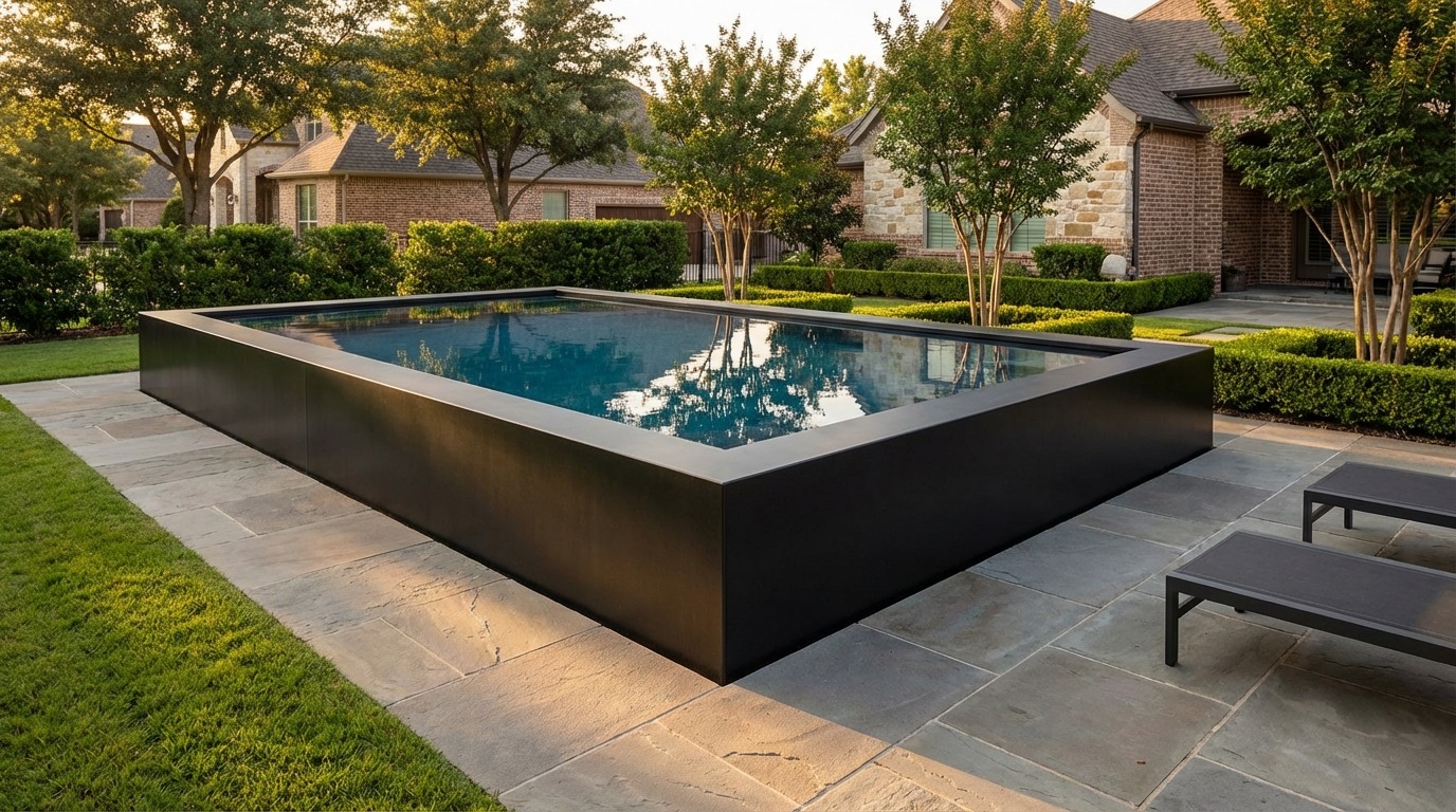 16 x 24 Midnight Black Deep Sea Blue Architectural Pool