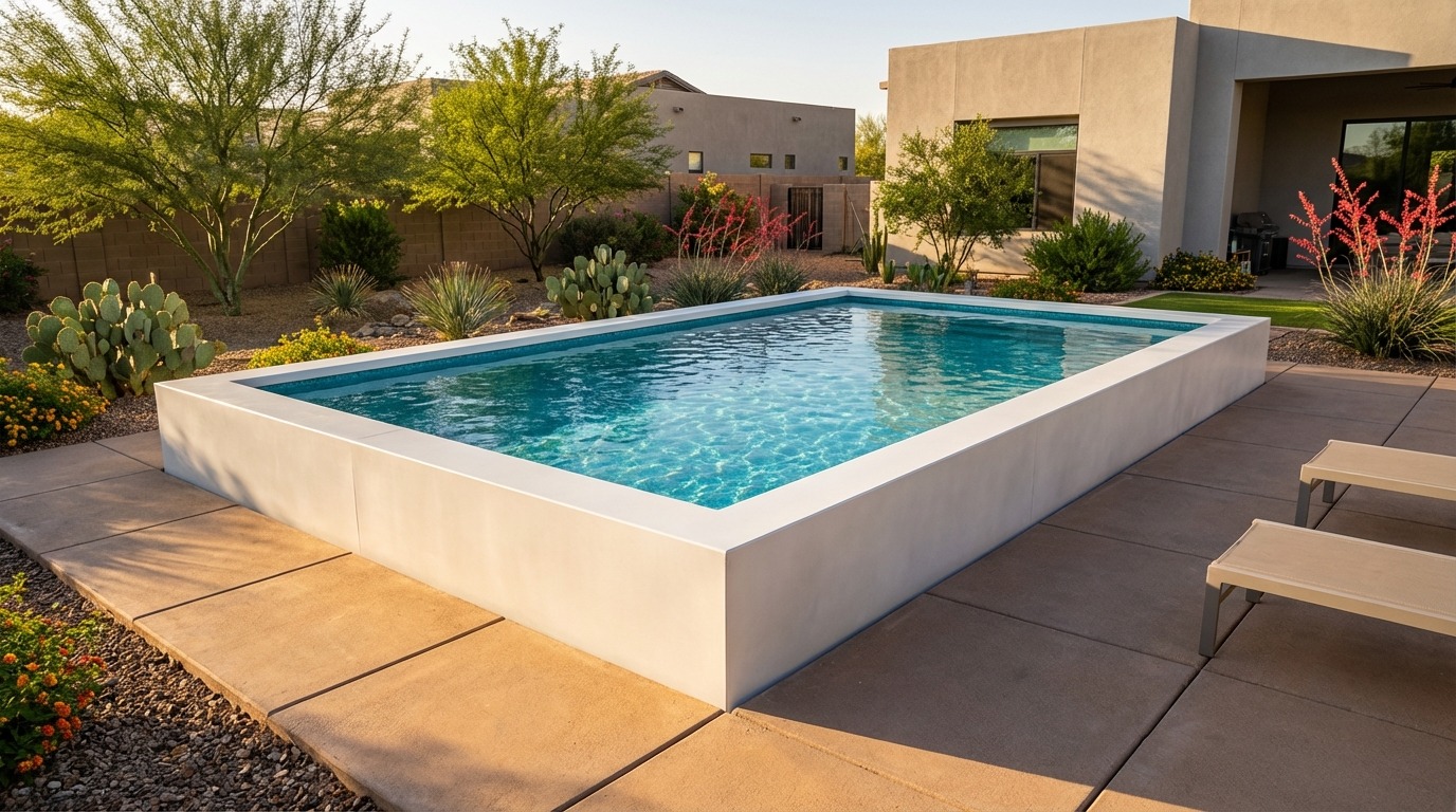 16 x 24 Alpine White Blue Topaz Architectural Pool