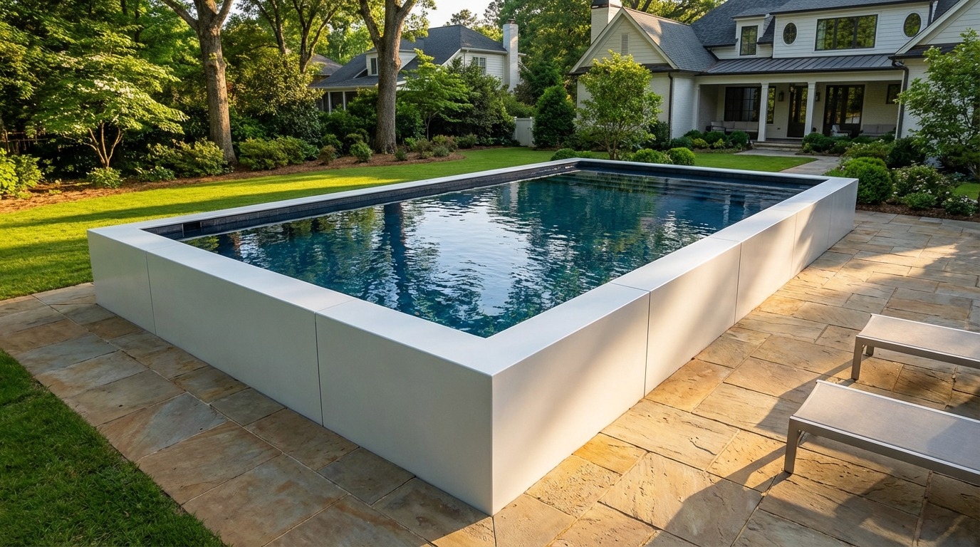 16 x 24 Alpine White Black Sapphire Architectural Pool