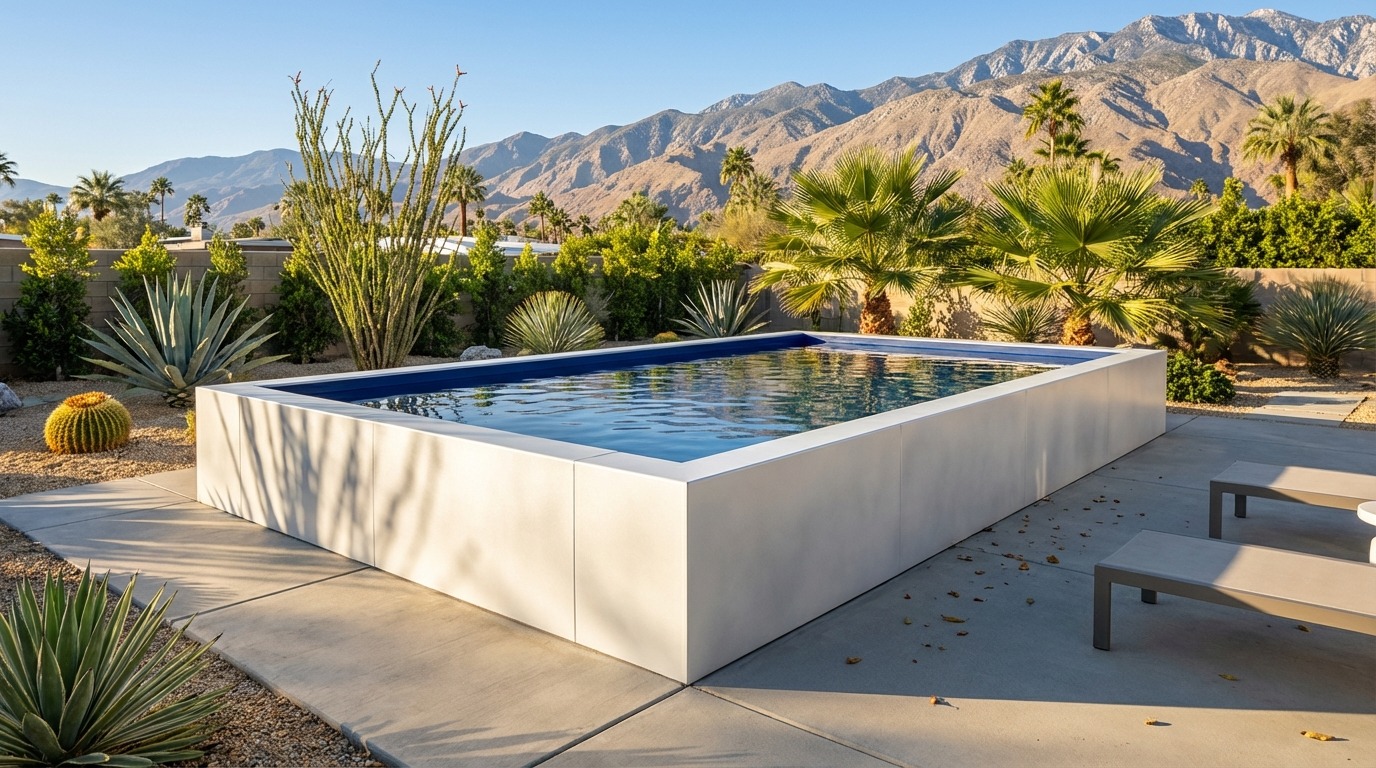 16 x 24 Alpine White Deep Sea Blue Architectural Pool