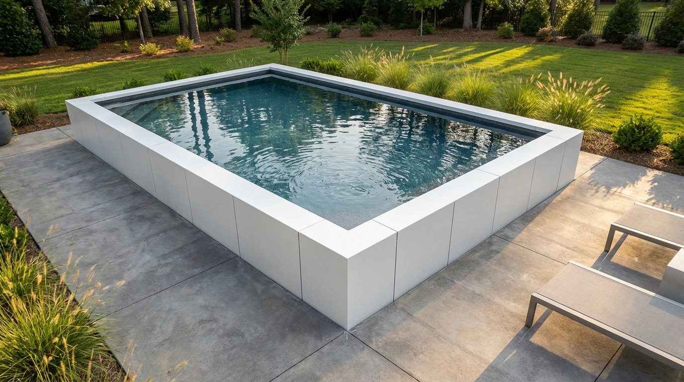 16 x 24 Alpine White Titanium Stone Architectural Pool