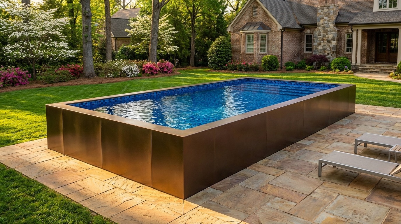 16 x 28 Canyon Bronze Mystic Blue Architectural Pool