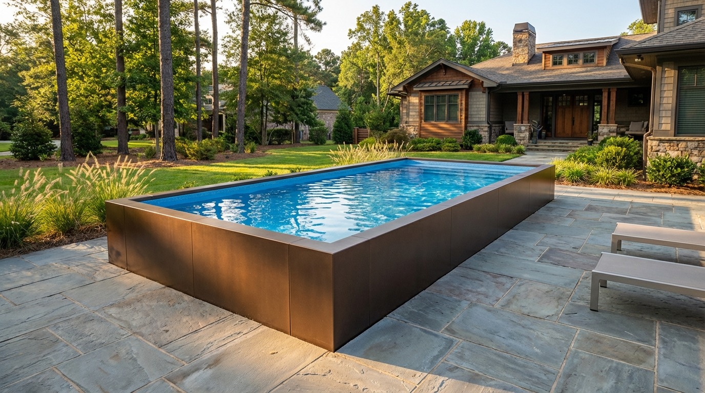 16 x 28 Canyon Bronze Aqua Blue Architectural Pool