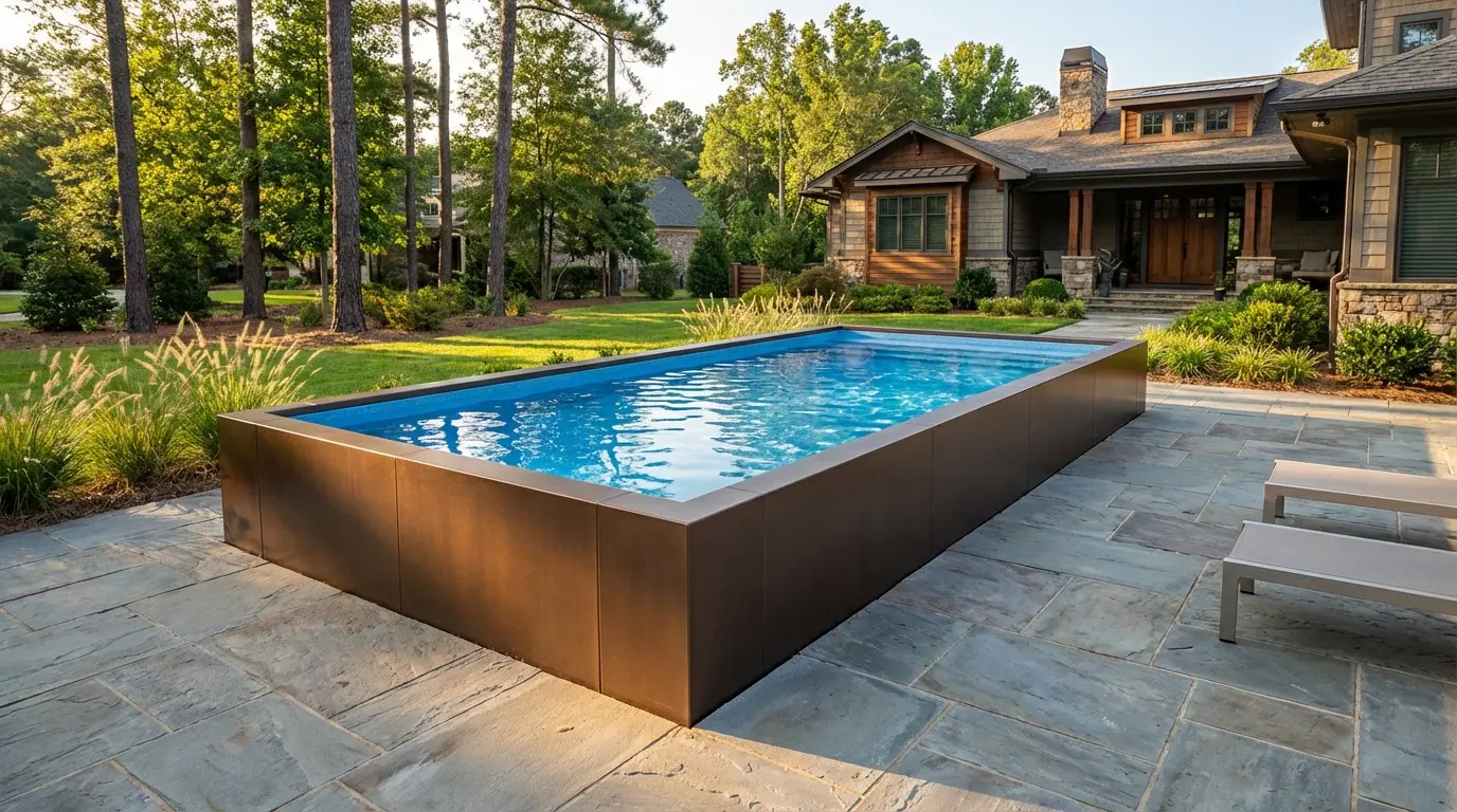 16 x 28 Canyon Bronze Aqua Blue Architectural Pool