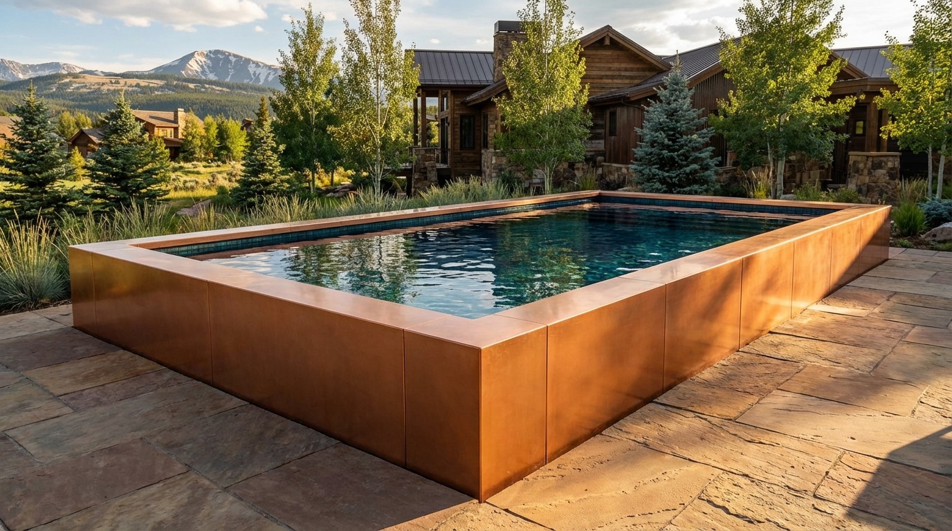 16 x 28 Espresso Copper Black Sapphire Architectural Pool
