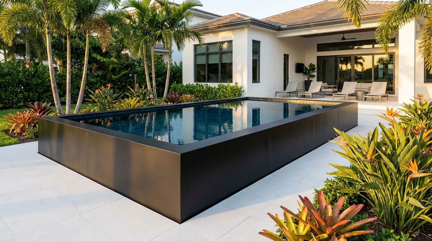 16 x 28 Midnight Black Black Sapphire Architectural Pool