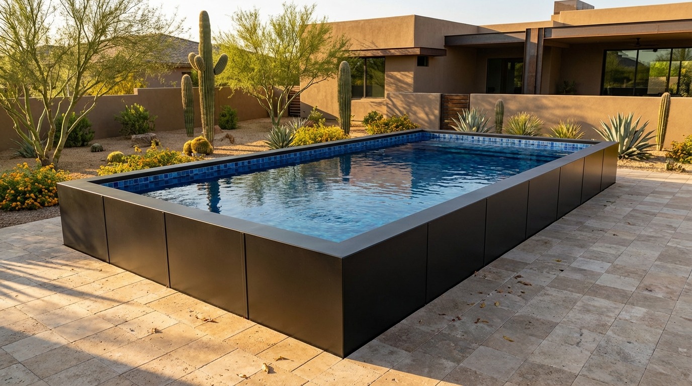 16 x 28 Midnight Black Mystic Blue Architectural Pool