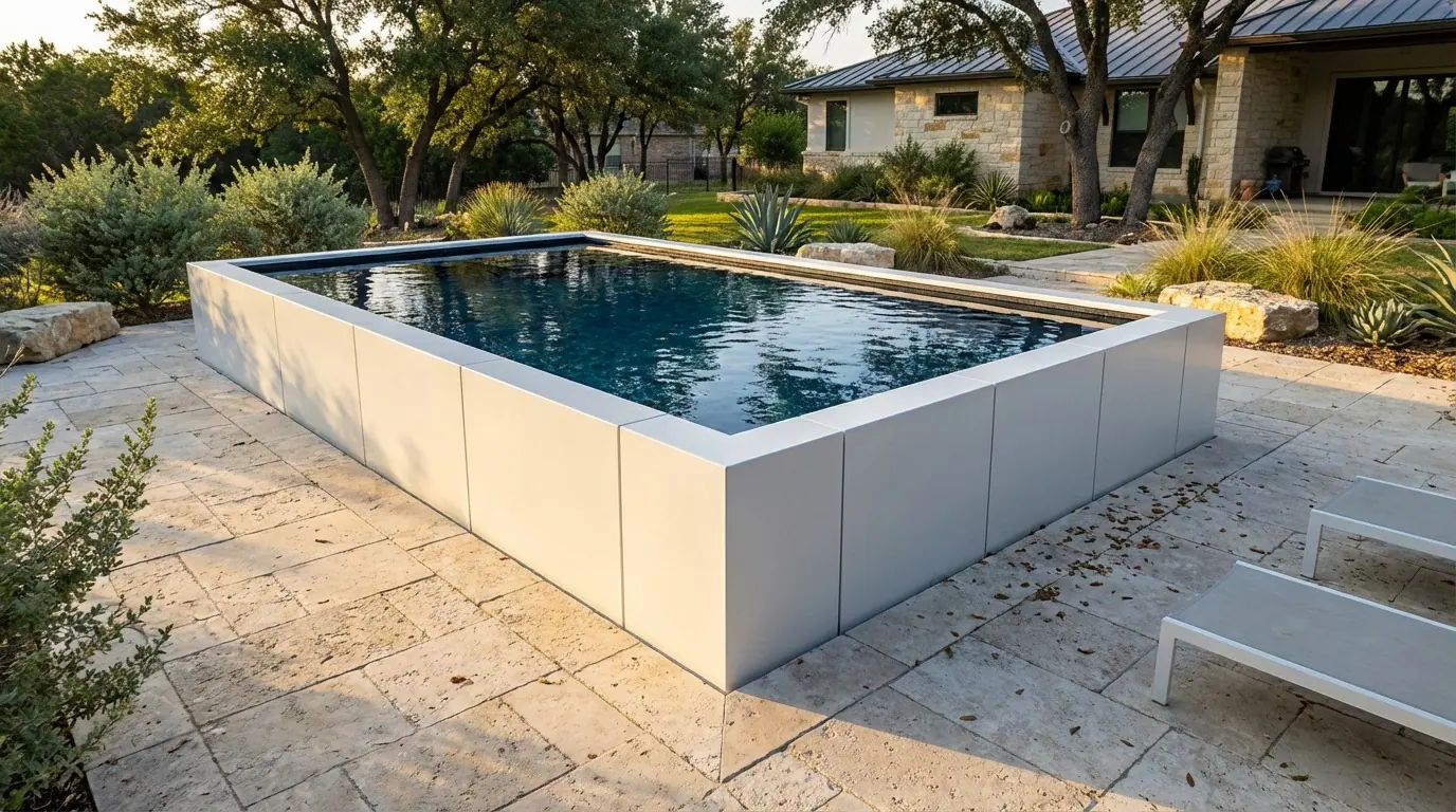 16 x 28 Alpine White Black Sapphire Architectural Pool