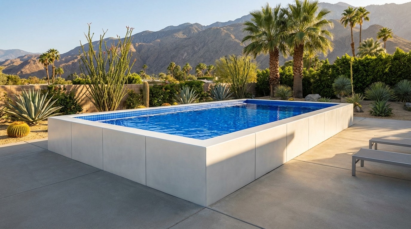 16 x 28 Alpine White Blue Matrix Architectural Pool