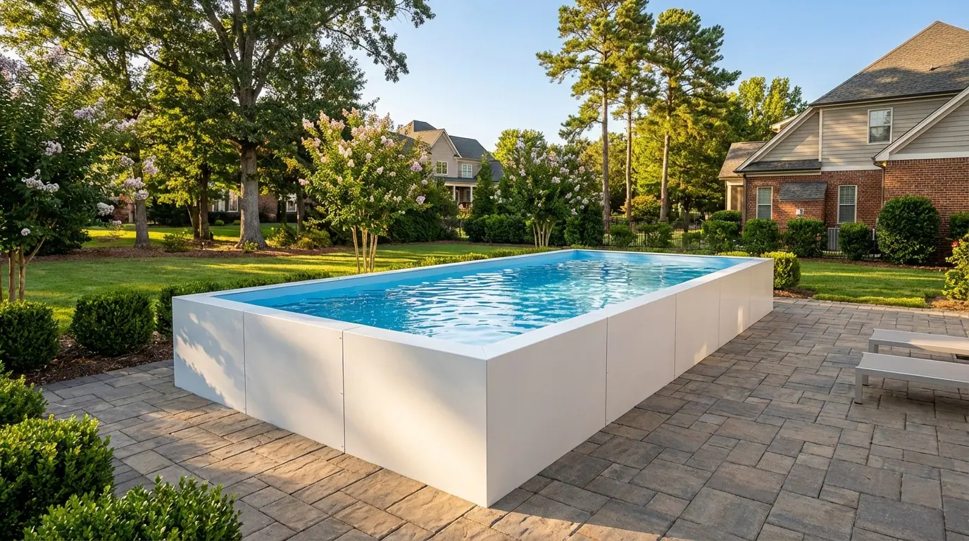 16 x 28 Alpine White Aqua Blue Architectural Pool