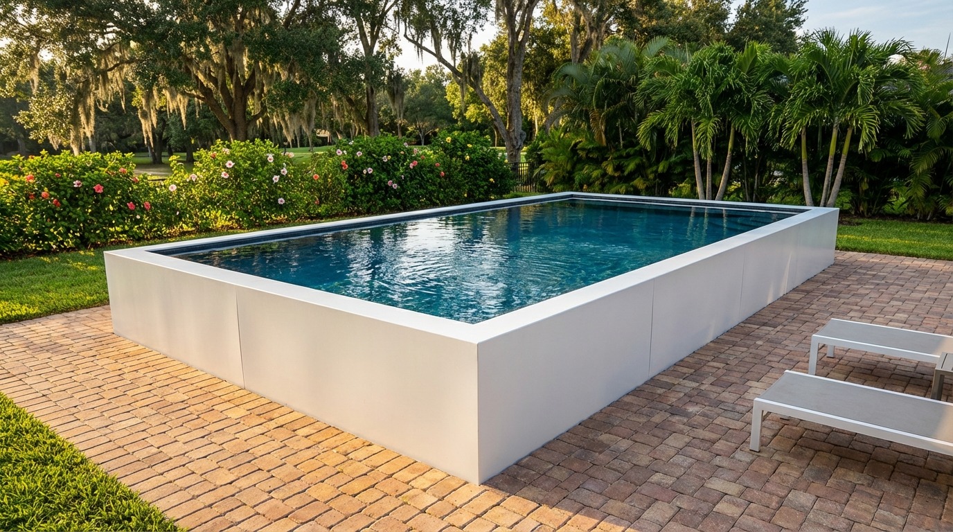 16 x 28 Alpine White Titanium Stone Architectural Pool