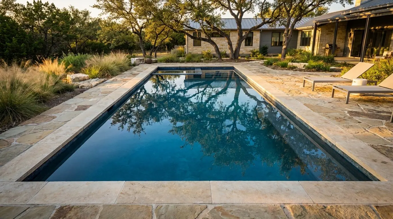 16 x 32 Deep Sea Blue Inground Steel Pool