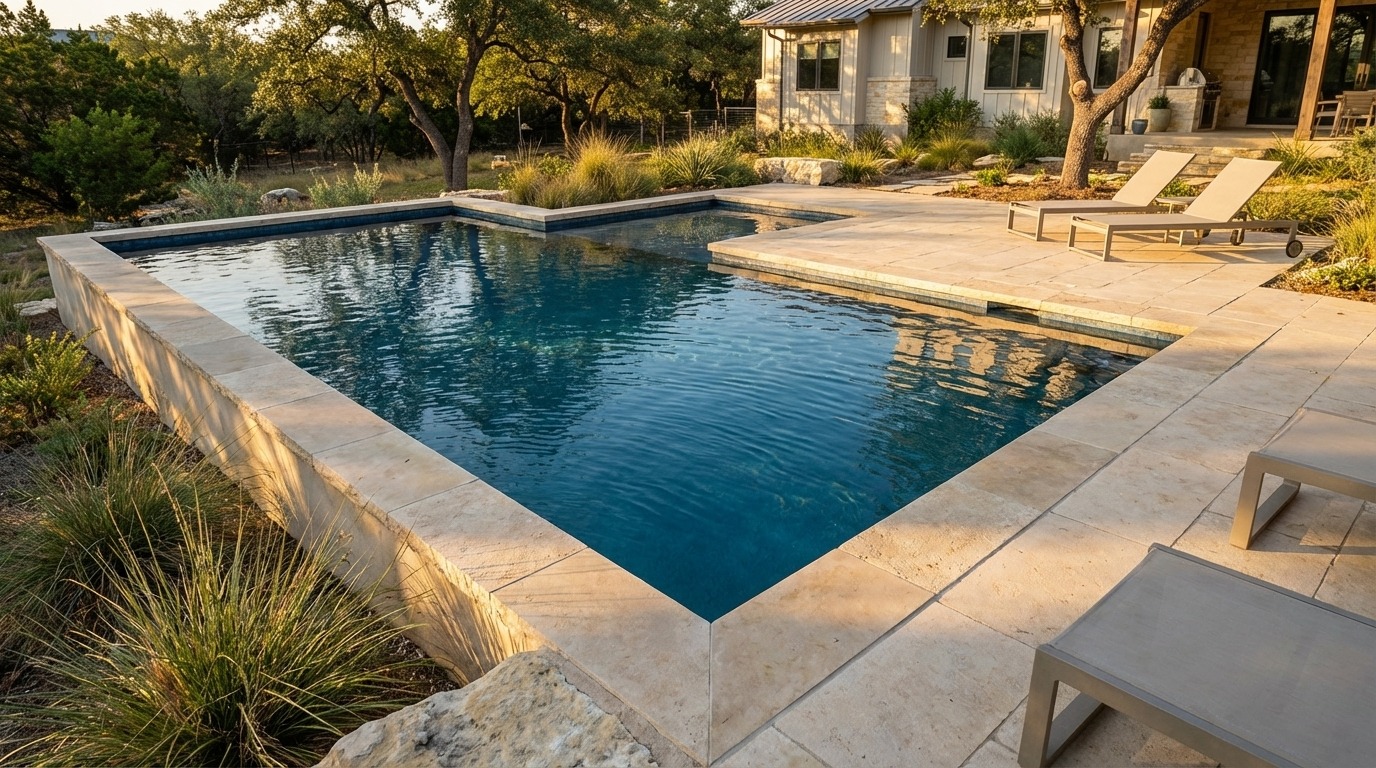 16 x 32 Titanium Stone Inground Steel Pool