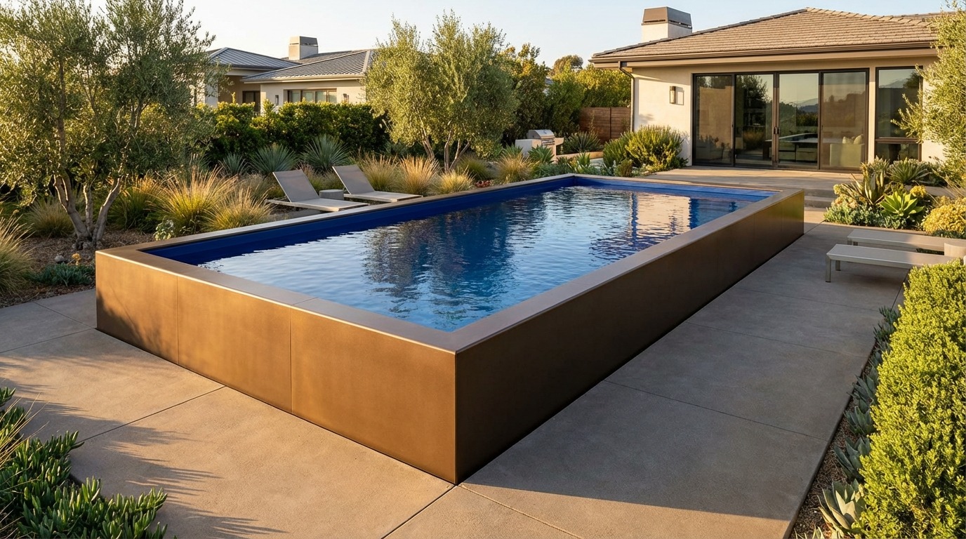 16 x 32 Canyon Bronze Deep Sea Blue Architectural Pool