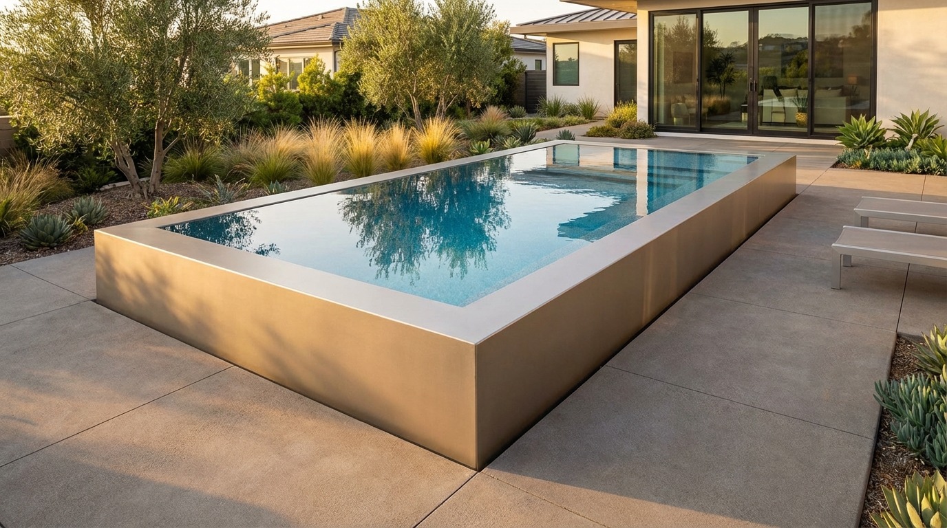 16 x 32 Champagne Mist Blue Topaz Architectural Pool