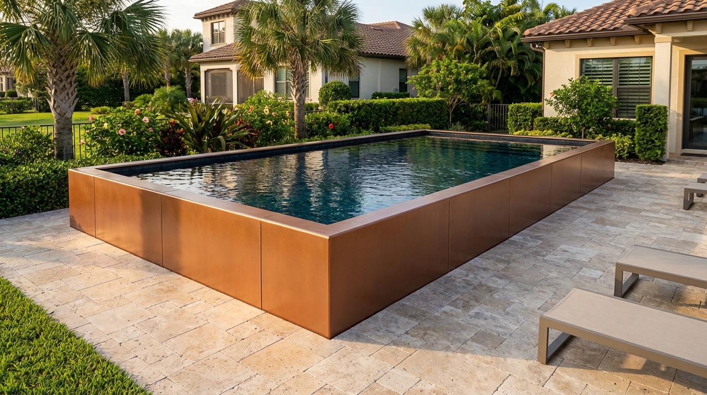 16 x 32 Espresso Copper Black Sapphire Architectural Pool