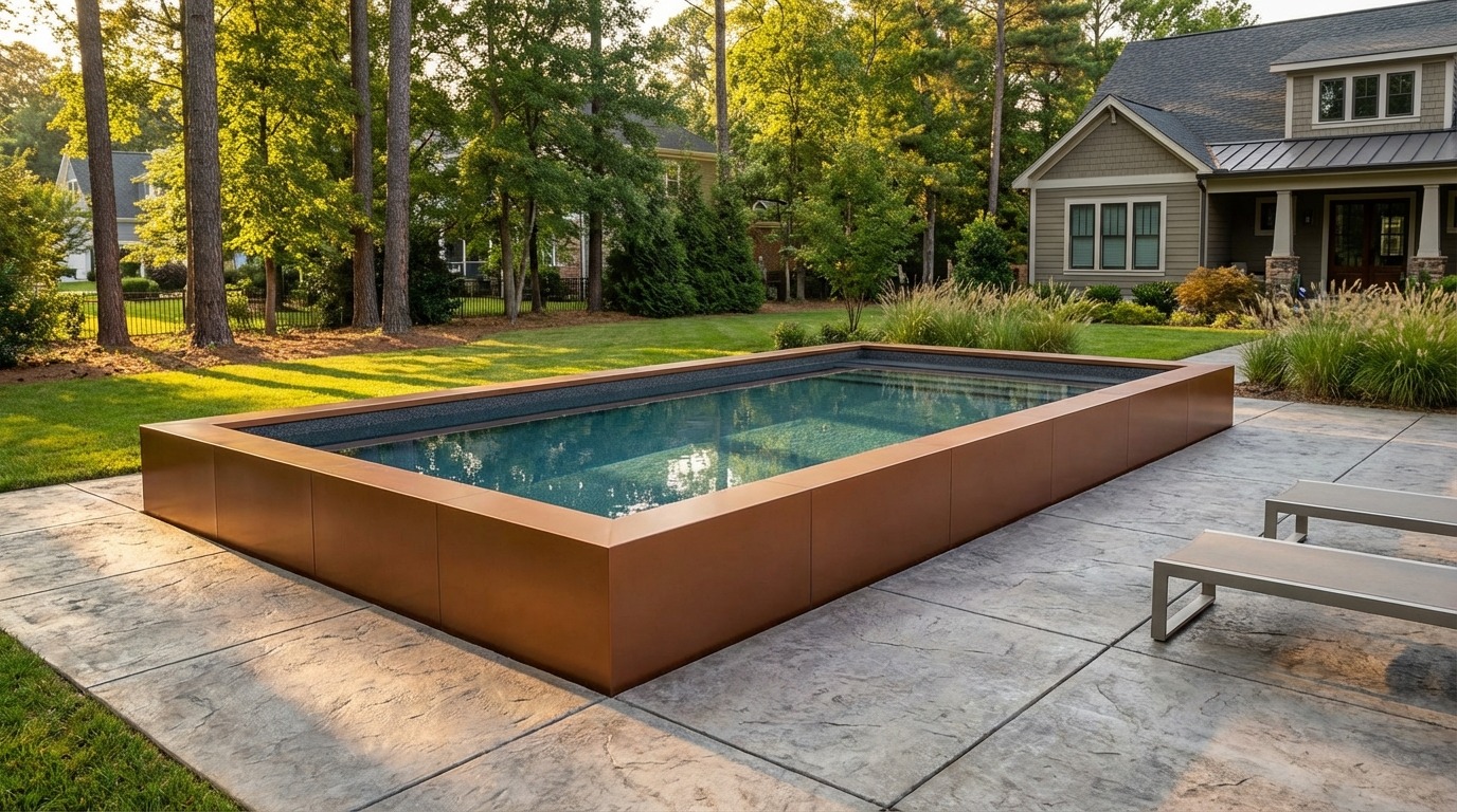 16 x 32 Espresso Copper Titanium Stone Architectural Pool