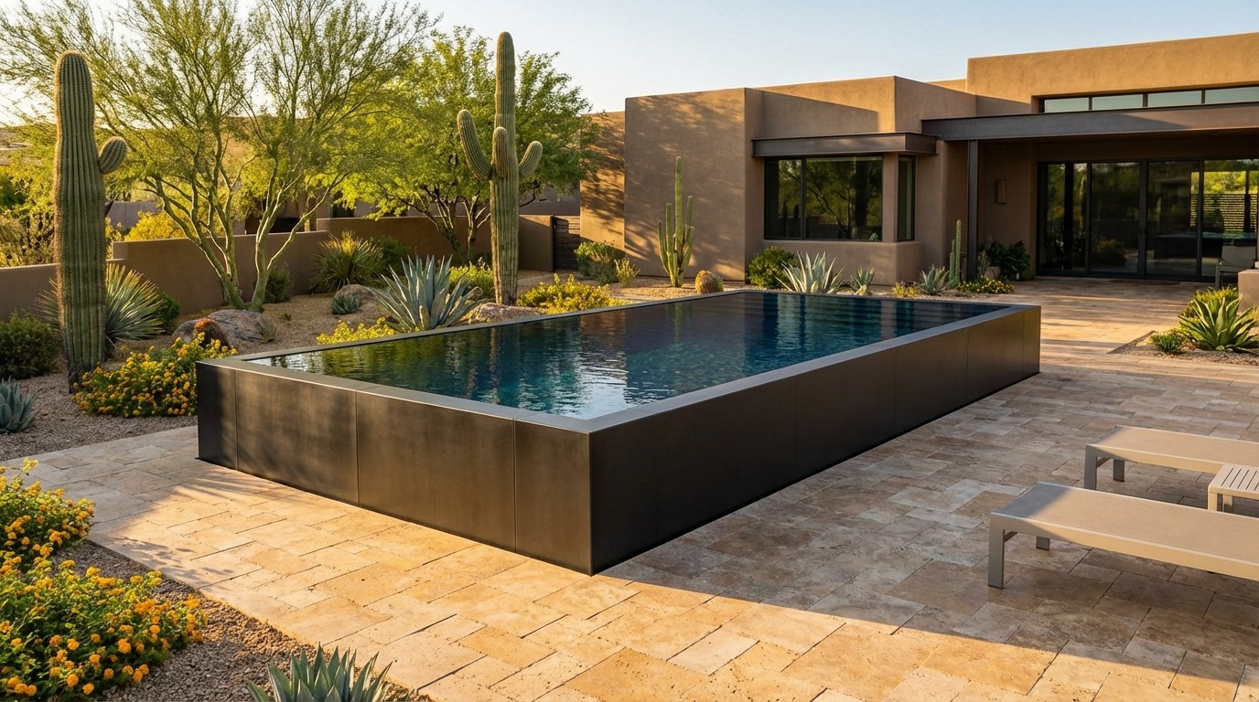 16 x 32 Midnight Black Black Sapphire Architectural Pool