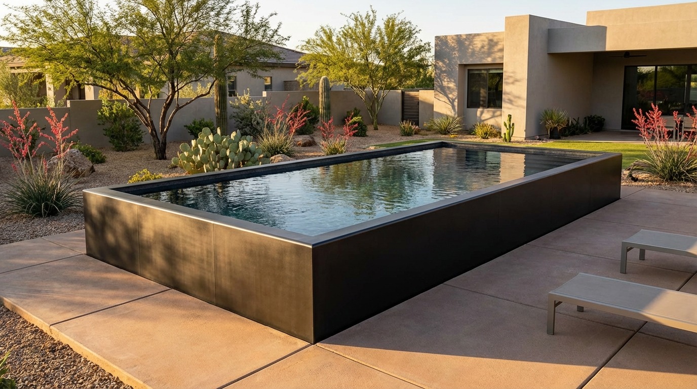 16 x 32 Midnight Black Titanium Stone Architectural Pool