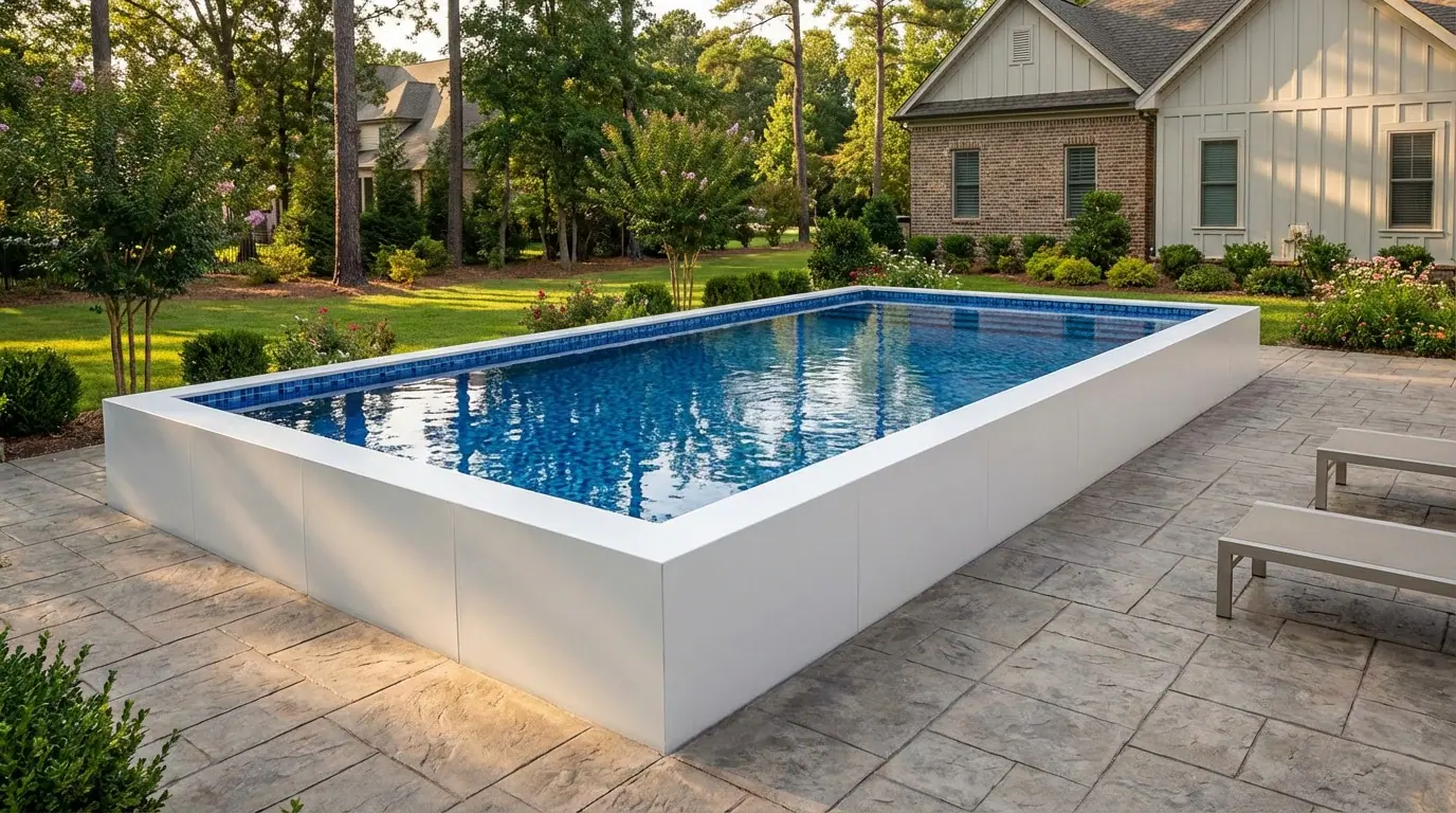 16 x 32 Alpine White Mystic Blue Architectural Pool