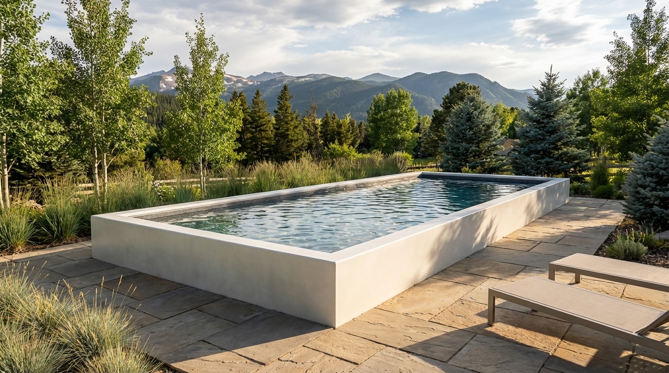 16 x 32 Alpine White Titanium Stone Architectural Pool
