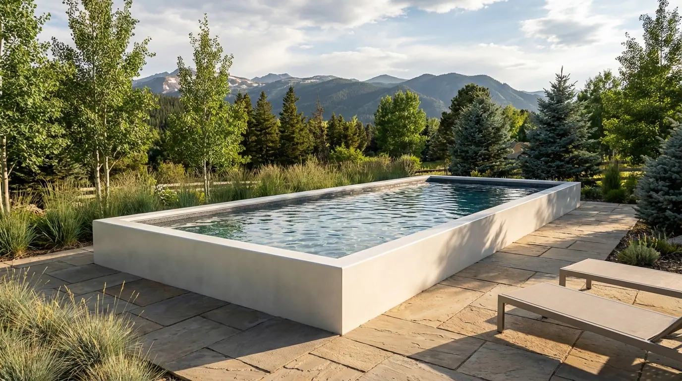 16 x 32 Alpine White Titanium Stone Architectural Pool