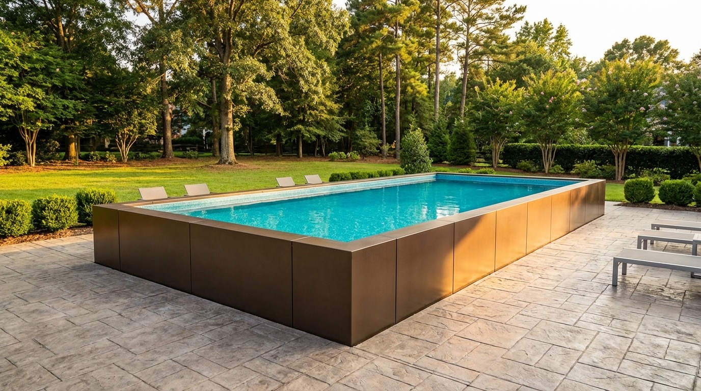 16 x 36 Canyon Bronze Blue Topaz Architectural Pool