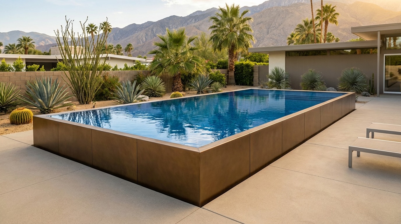 16 x 36 Canyon Bronze Mystic Blue Architectural Pool