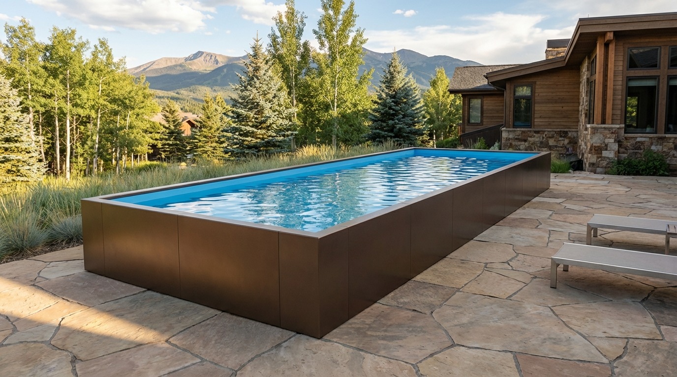 16 x 36 Canyon Bronze Aqua Blue Architectural Pool