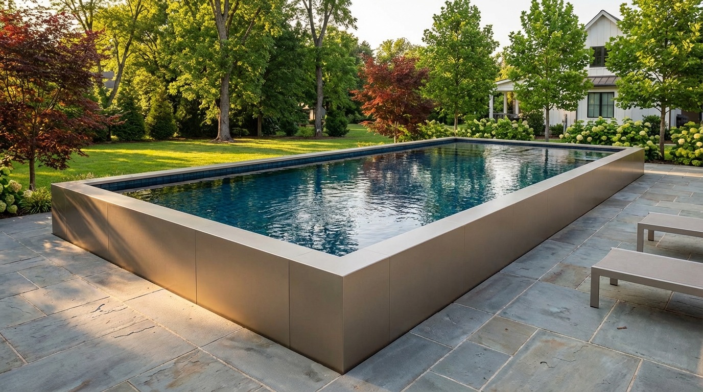 16 x 36 Champagne Mist Black Sapphire Architectural Pool