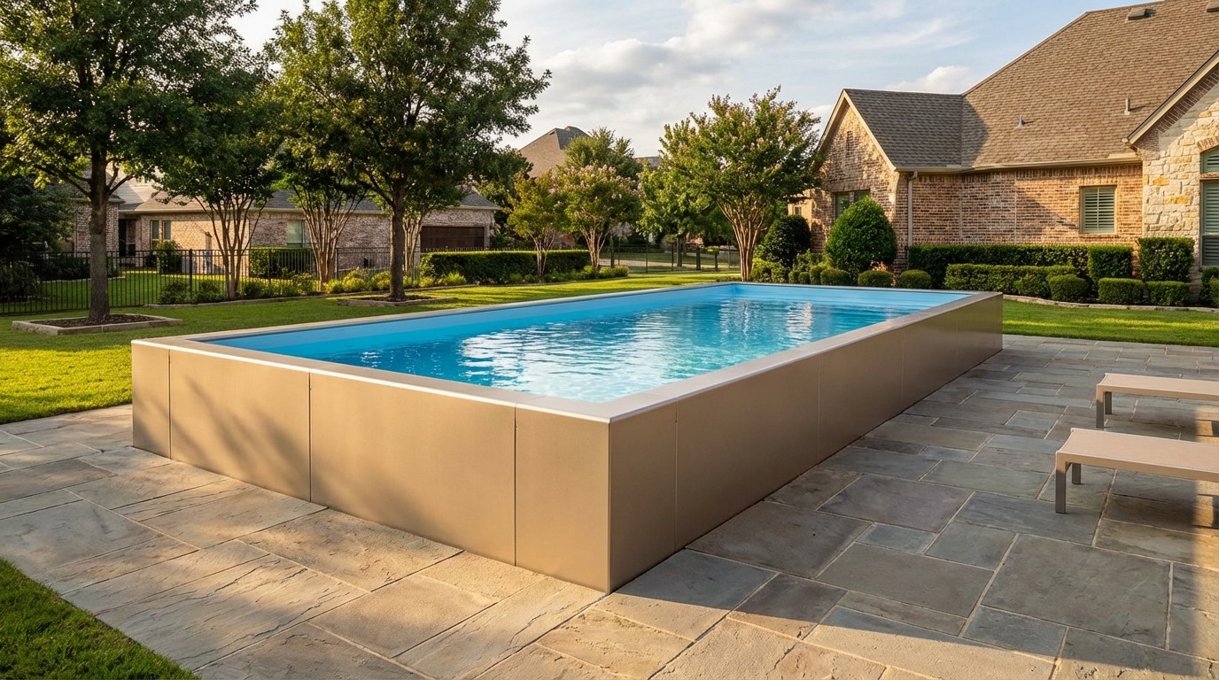 16 x 36 Champagne Mist Aqua Blue Architectural Pool