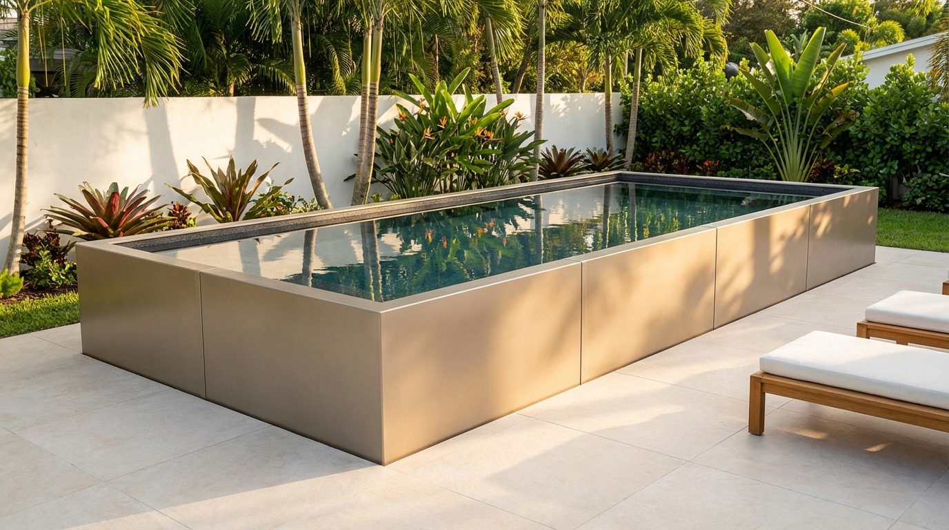 16 x 36 Champagne Mist Titanium Stone Architectural Pool