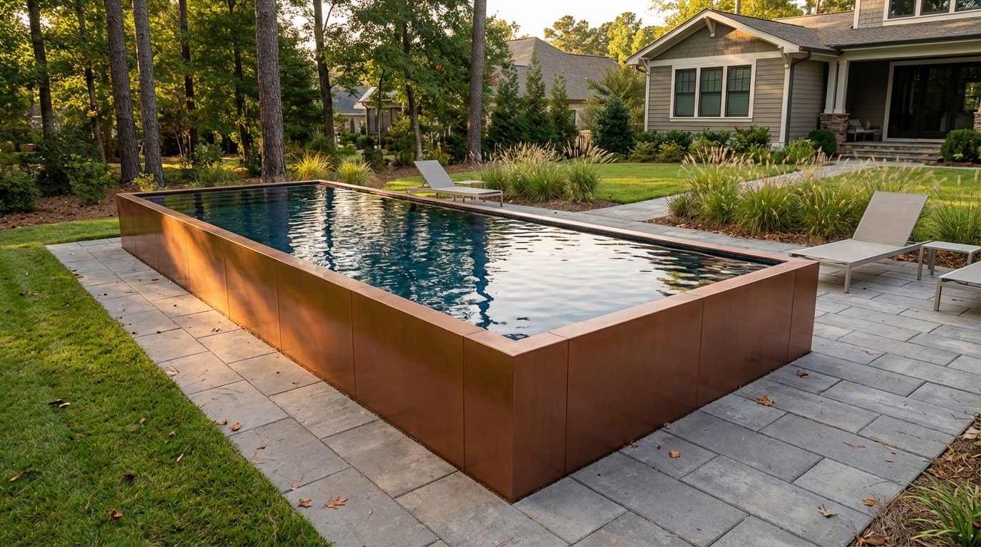 16 x 36 Espresso Copper Black Sapphire Architectural Pool