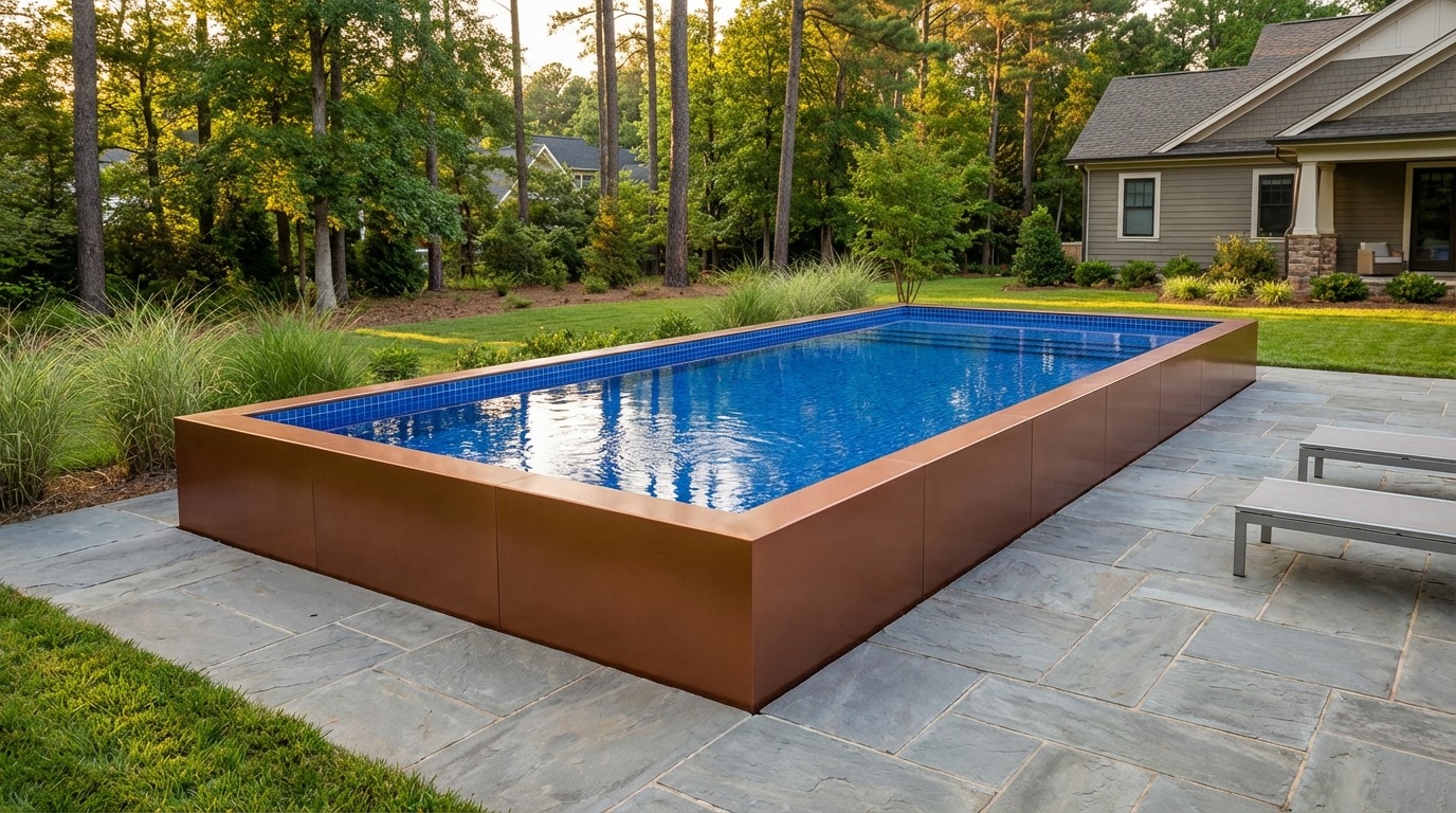 16 x 36 Espresso Copper Blue Matrix Architectural Pool