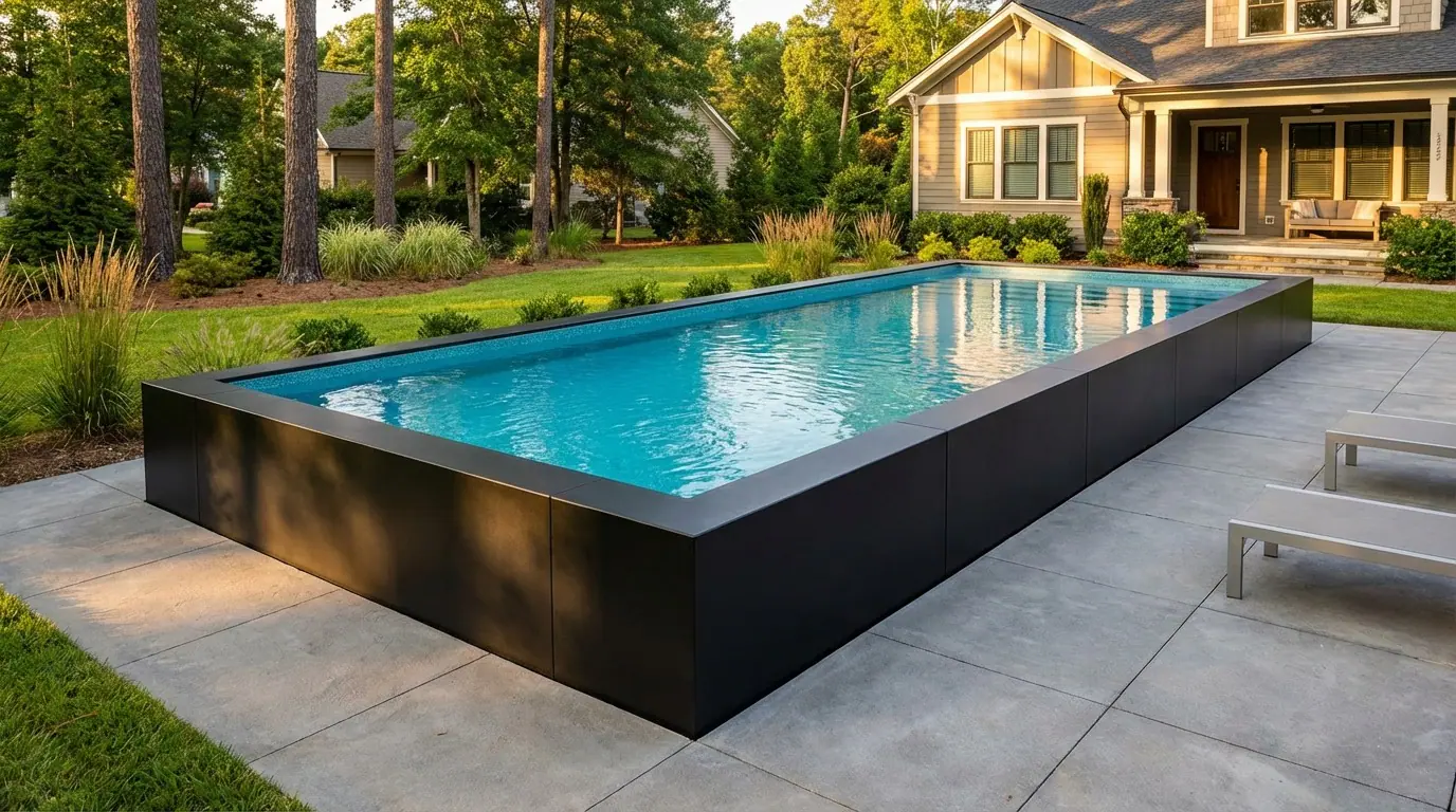 16 x 36 Midnight Black Blue Topaz Architectural Pool