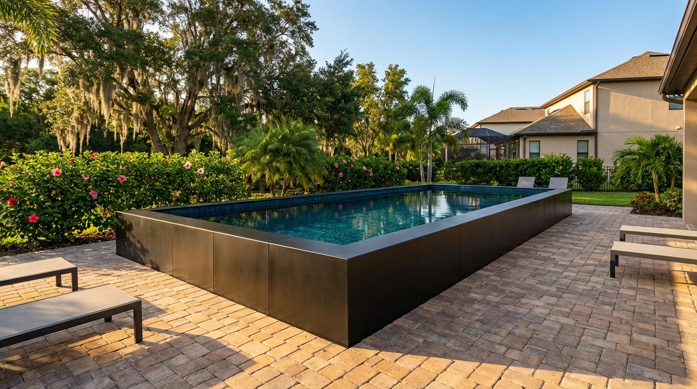 16 x 36 Midnight Black Black Sapphire Architectural Pool