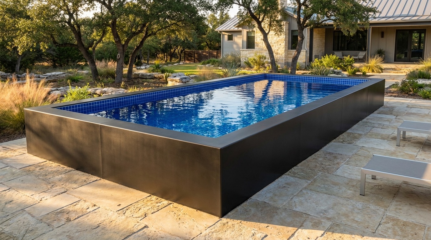 16 x 36 Midnight Black Blue Matrix Architectural Pool