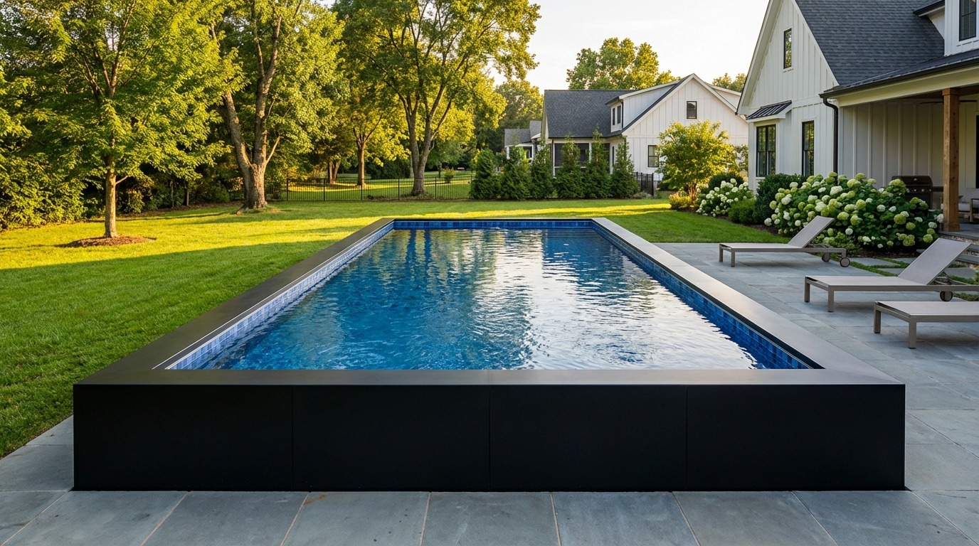 16 x 36 Midnight Black Mystic Blue Architectural Pool