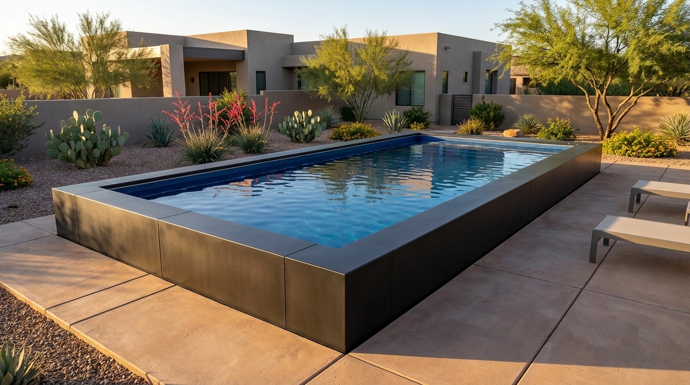 16 x 36 Midnight Black Deep Sea Blue Architectural Pool