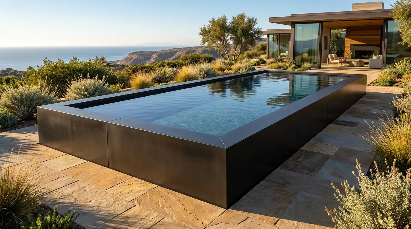 16 x 36 Midnight Black Titanium Stone Architectural Pool