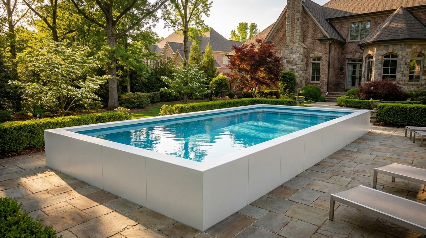 16 x 36 Alpine White Blue Topaz Architectural Pool