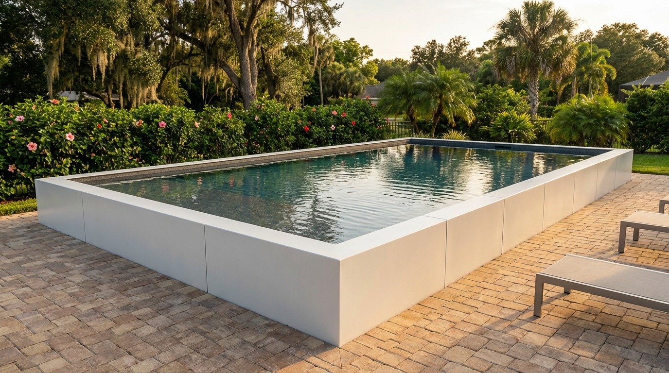 16 x 36 Alpine White Titanium Stone Architectural Pool