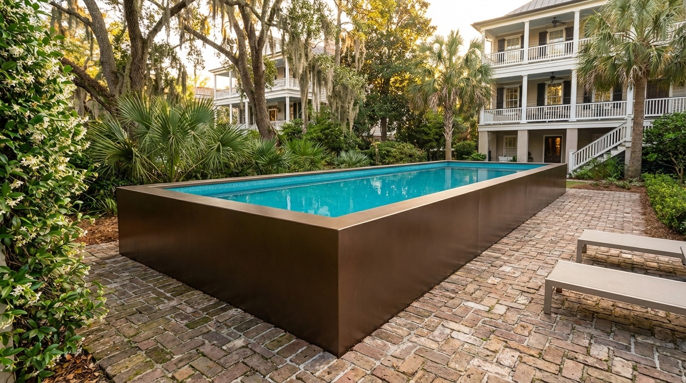 16 x 40 Canyon Bronze Blue Topaz Architectural Pool
